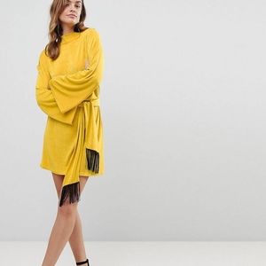 ASOS kimono sleeve dress with fringe belt